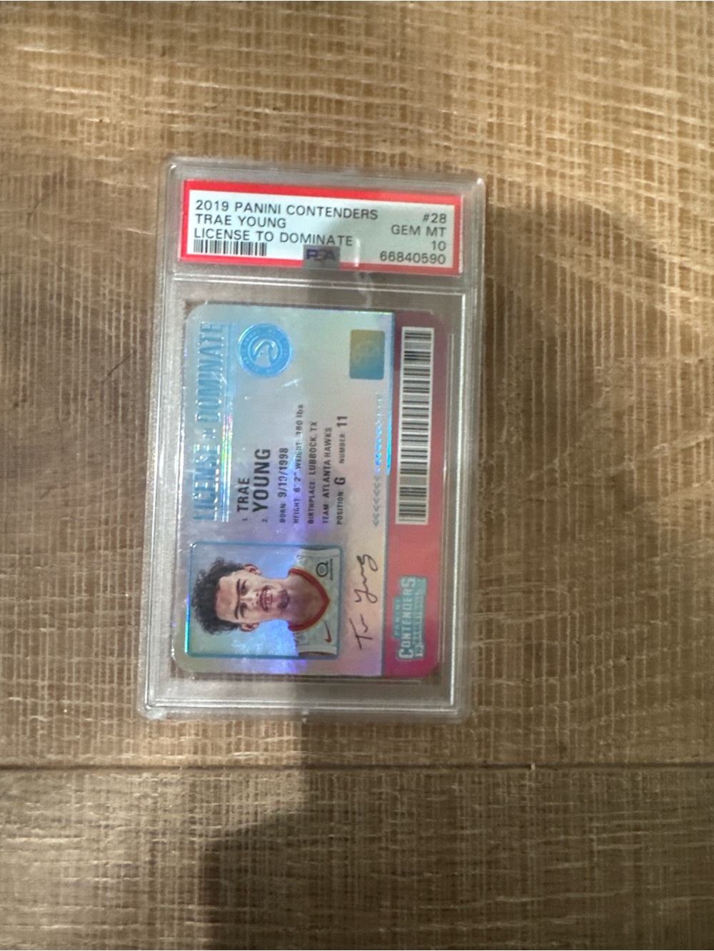 Panini White Gray Black Basketball Card in Protective Case
